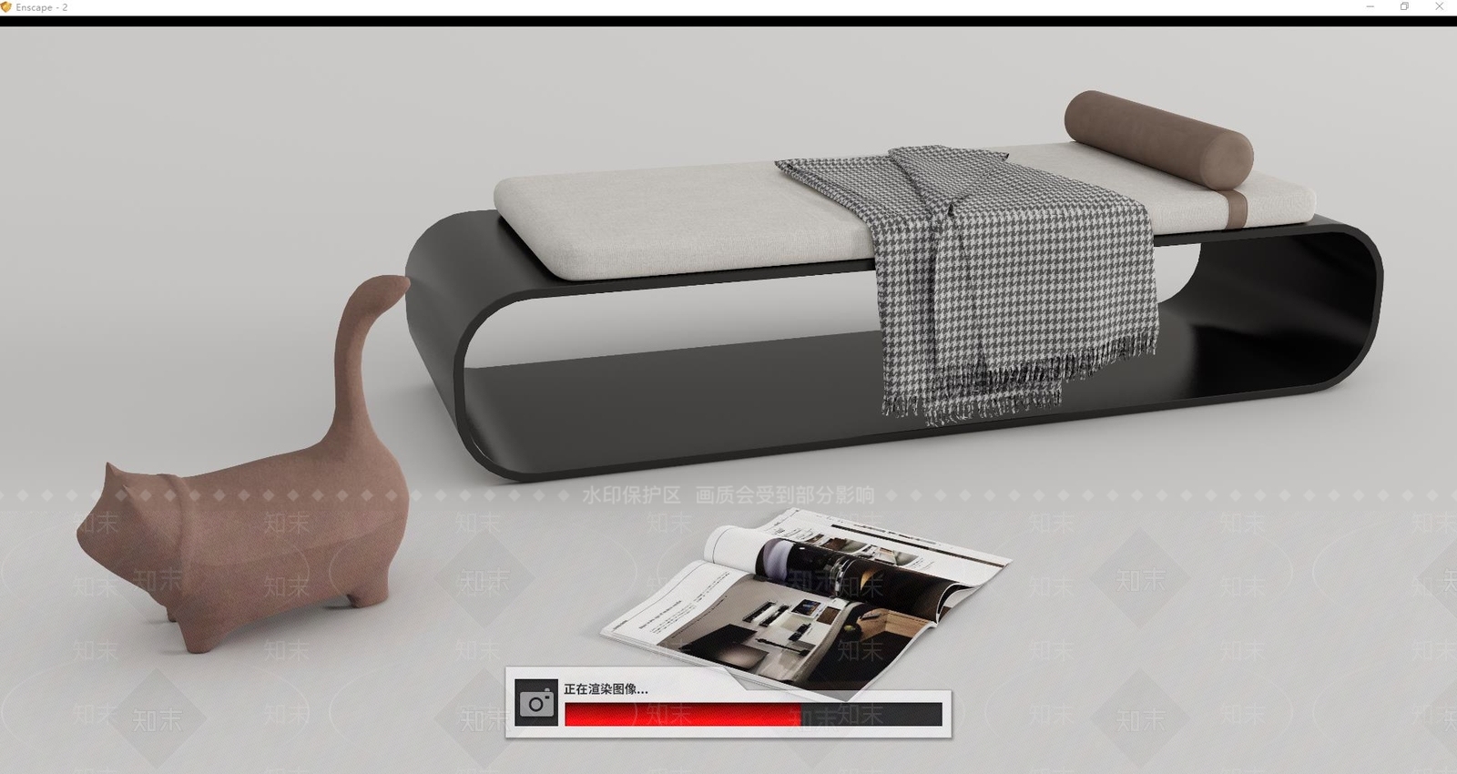 现代床尾凳SU模型下载【ID:1102485210】
