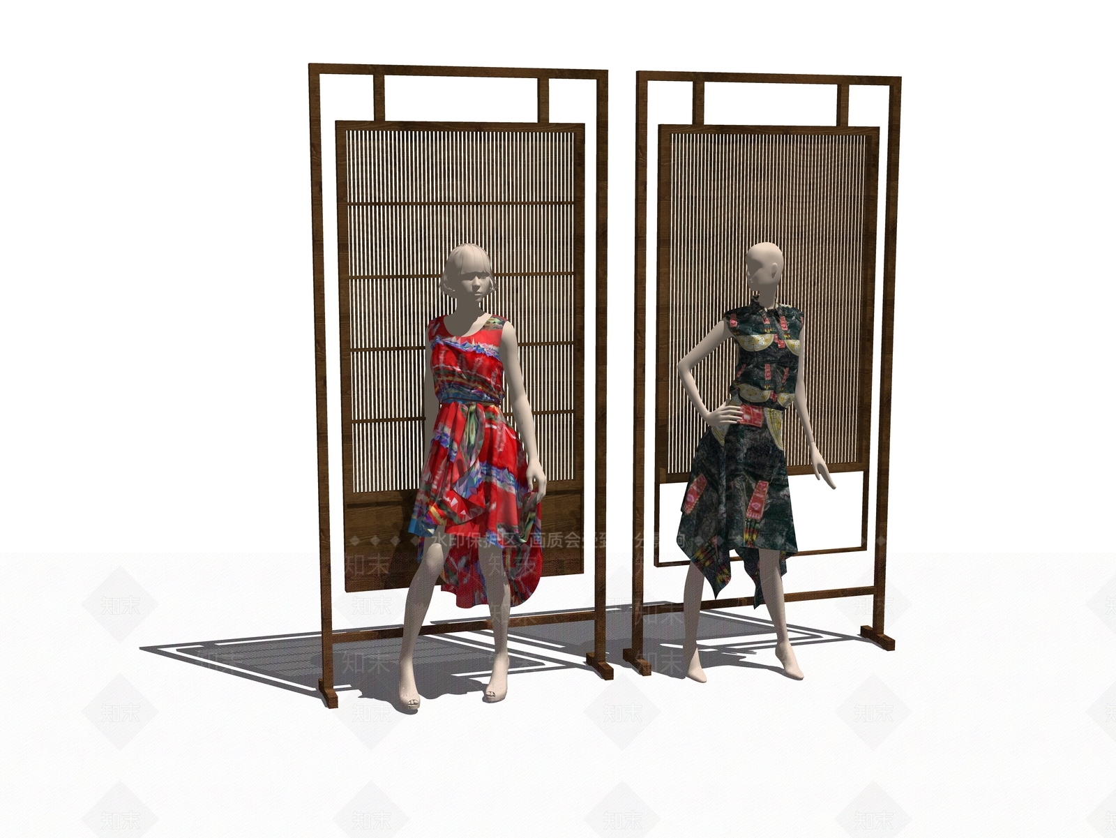 中式橱窗模特SU模型下载【ID:1102486082】