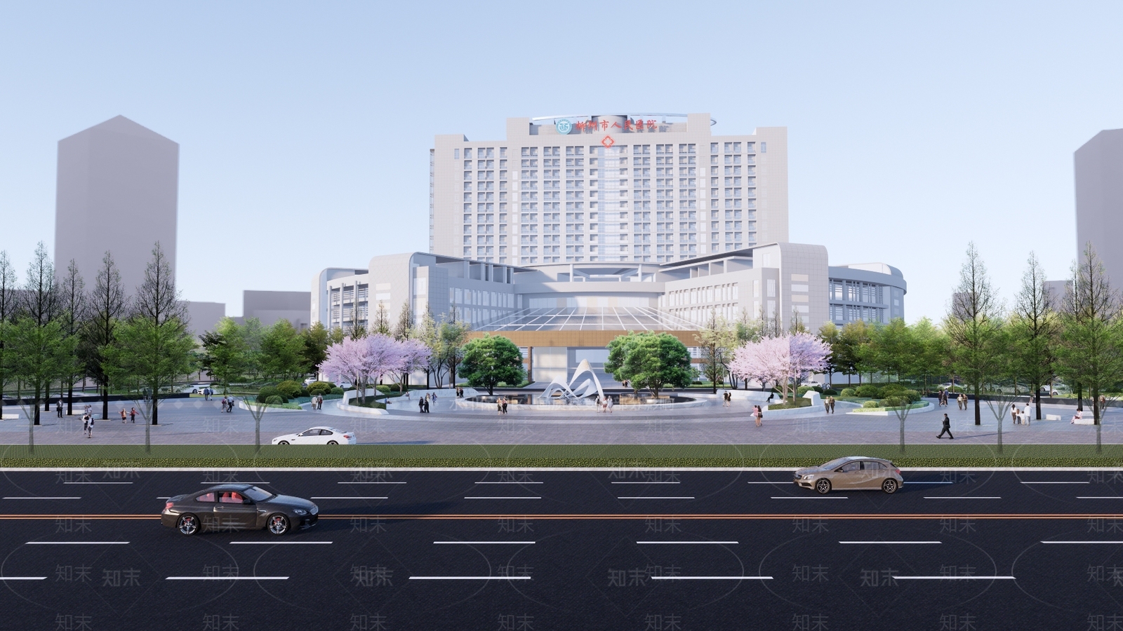 现代医院建筑SU模型下载【ID:1102489433】