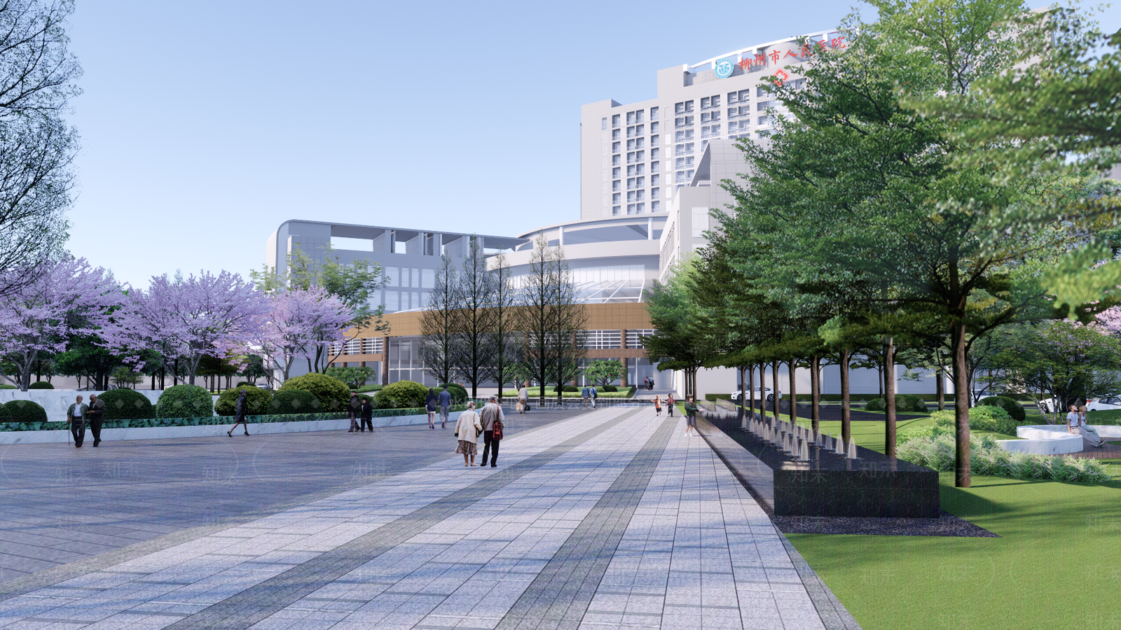 现代医院建筑SU模型下载【ID:1102489433】