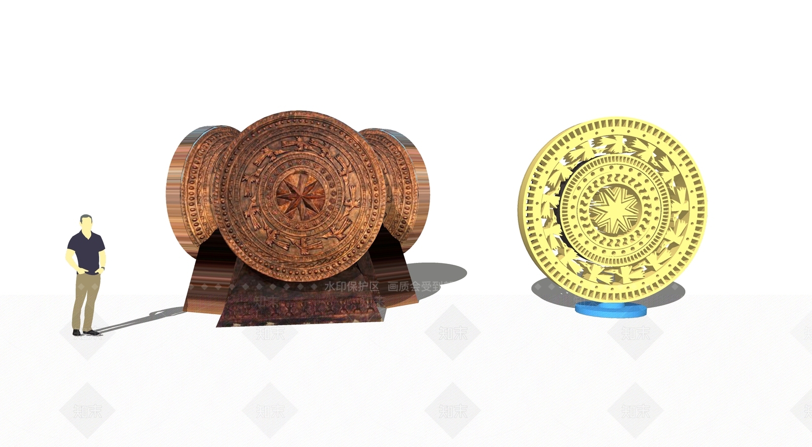 中式铜鼓SU模型下载【ID:1102492223】