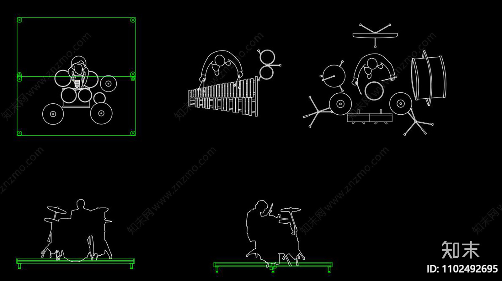 音乐打击乐施工图下载【ID:1102492695】