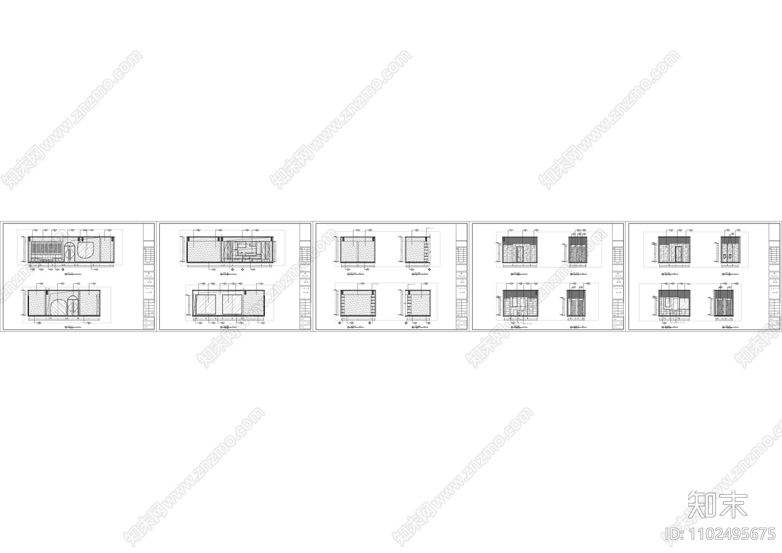 儿童会所绘画区及卫生间立面图cad施工图下载【ID:1102495675】