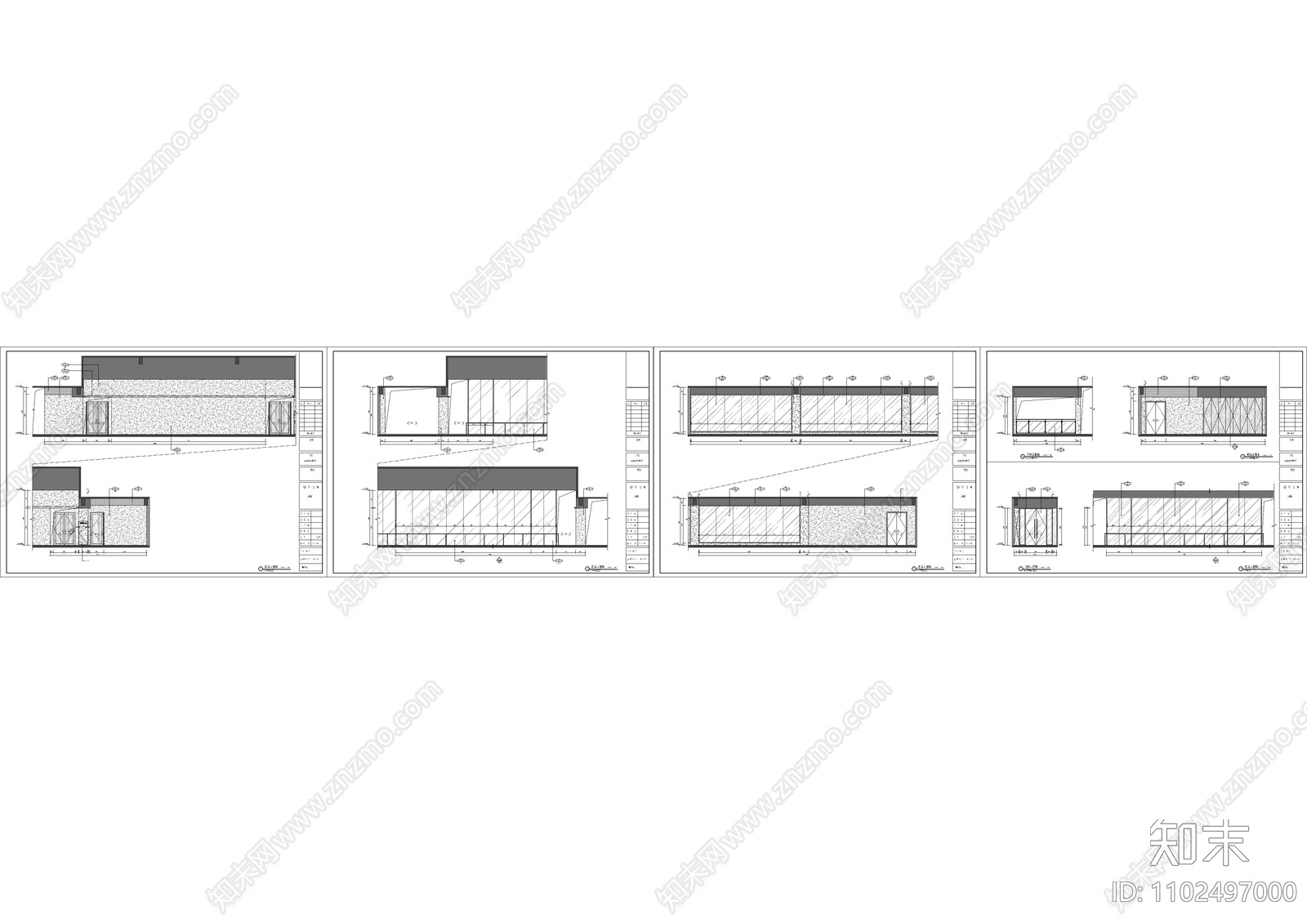 健身会所有氧健身区立面图cad施工图下载【ID:1102497000】