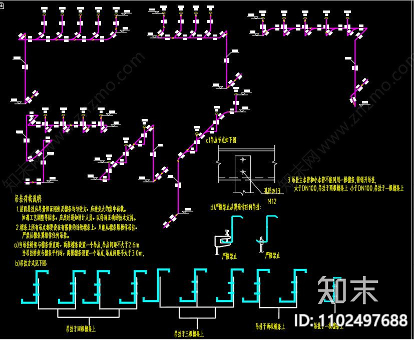 3层办公楼建筑暖通给排水施工图下载【ID:1102497688】