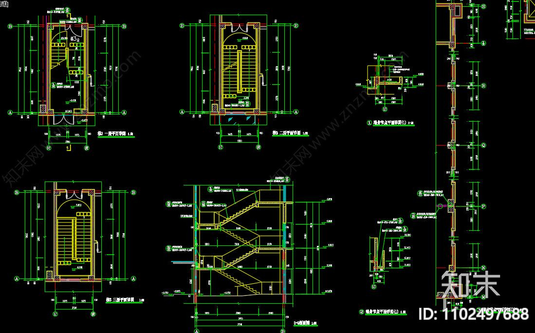 3层办公楼建筑暖通给排水施工图下载【ID:1102497688】