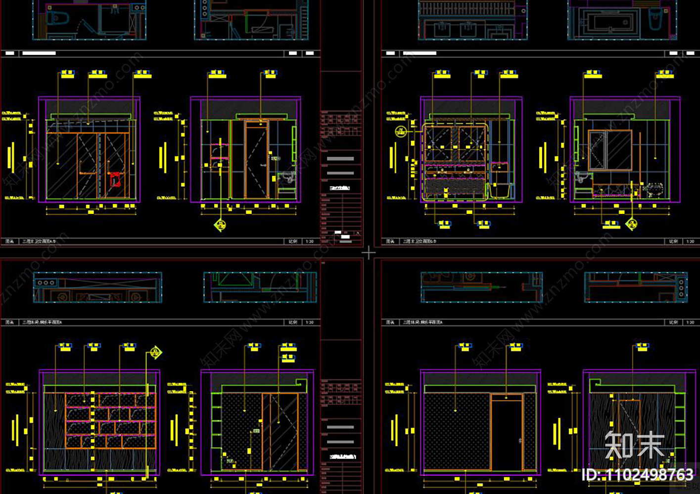 别墅室内CAD施工图下载【ID:1102498763】