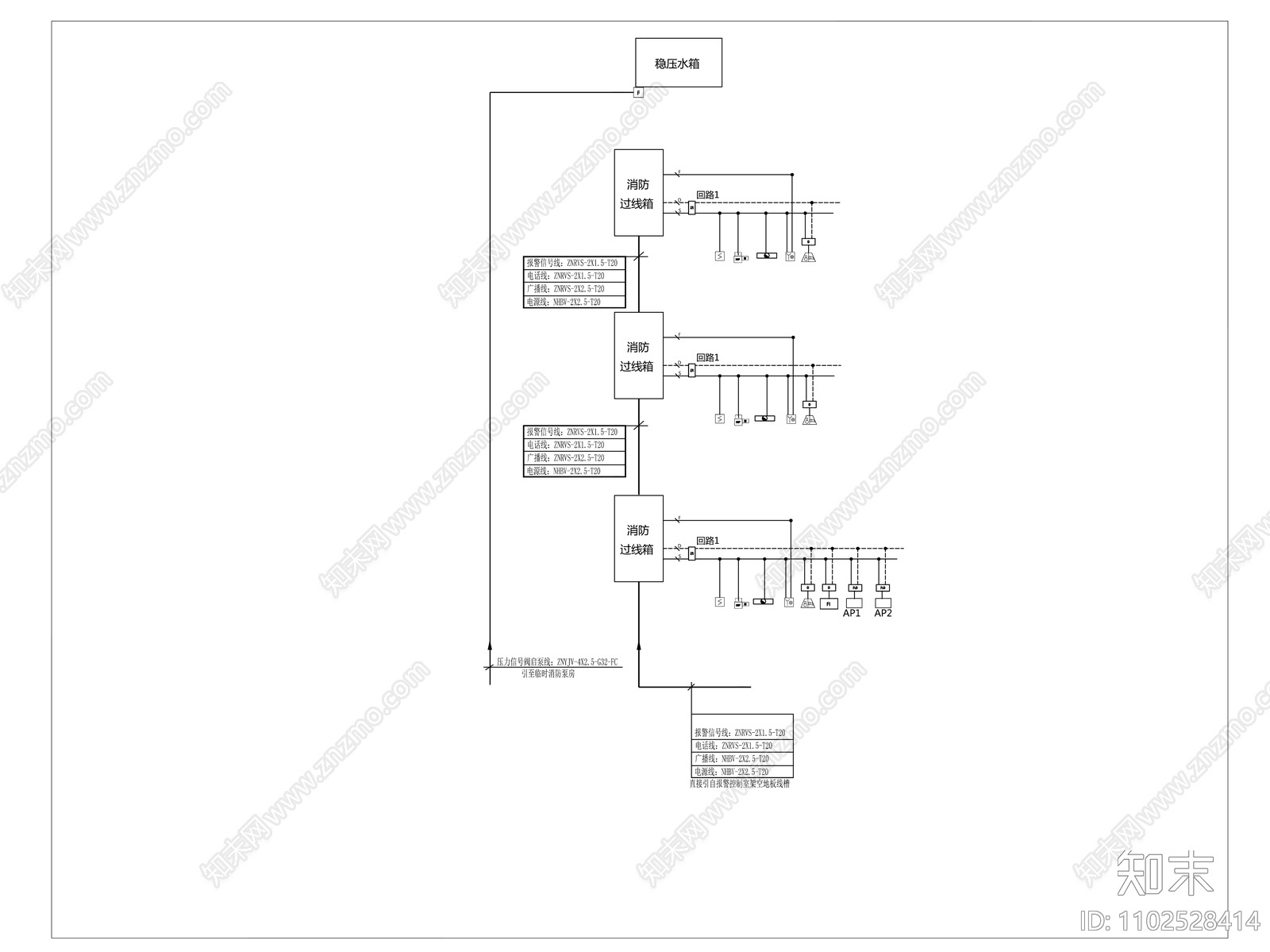 售楼处消防报警图cad施工图下载【ID:1102528414】