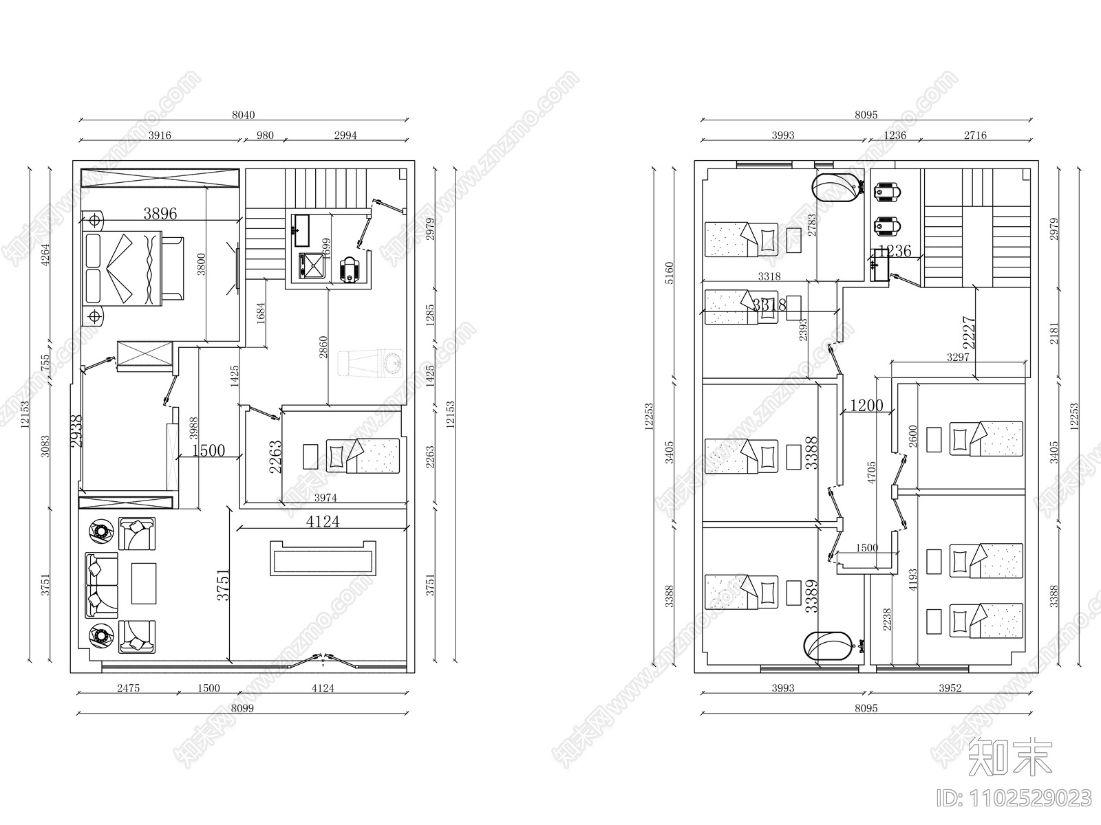 美容院施工图cad施工图下载【ID:1102529023】