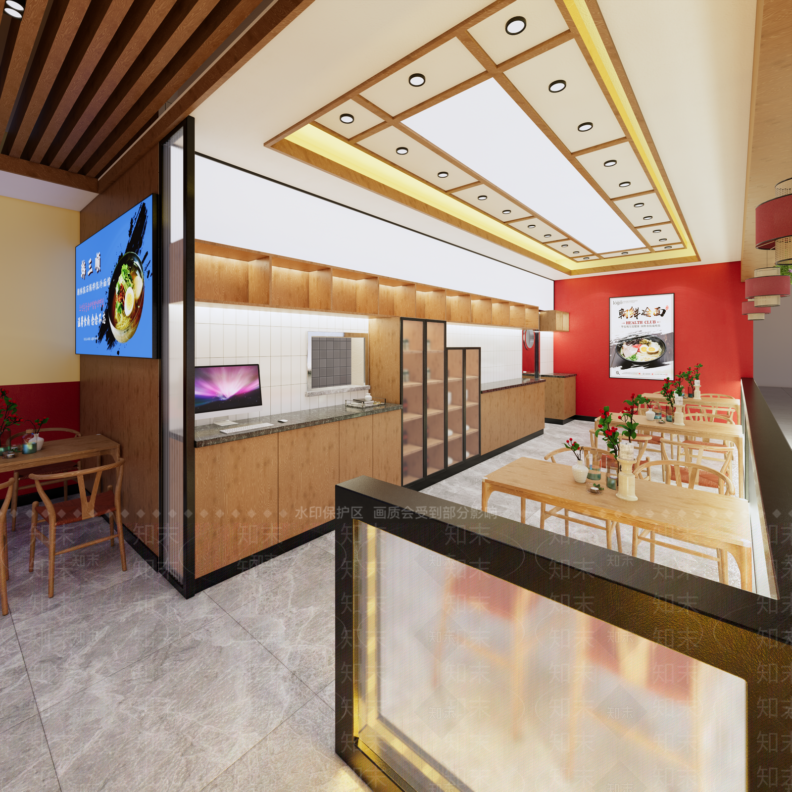 现代快餐店SU模型下载【ID:1102530302】