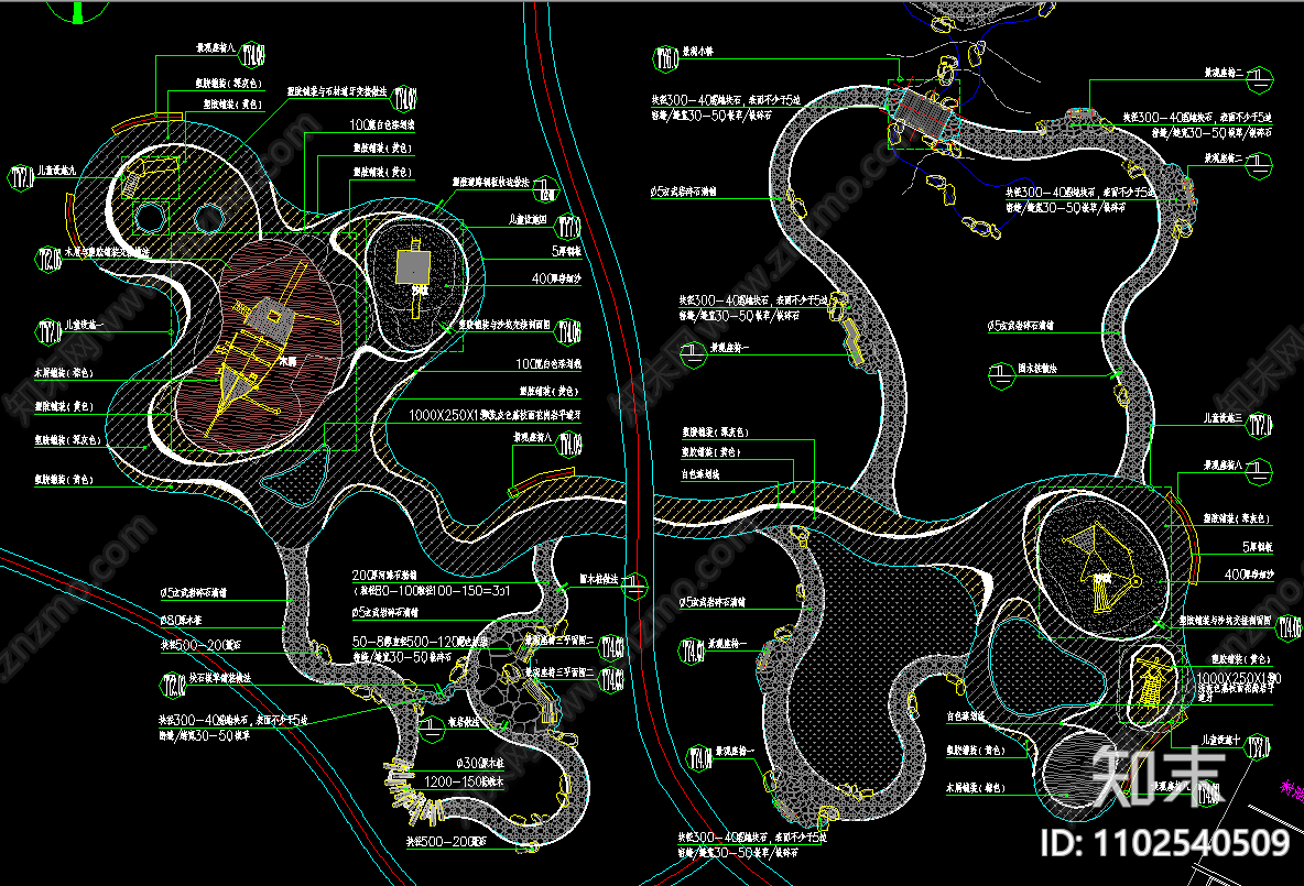 儿童活动场地一cad施工图下载【ID:1102540509】