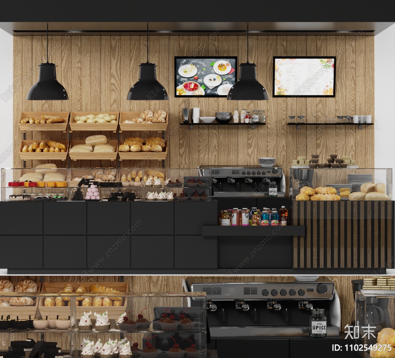 工业风甜品面包店工作台3D模型下载【ID:1102549275】