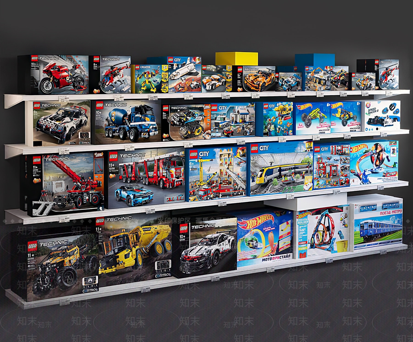 现代儿童玩具货架3D模型下载【ID:1102556269】