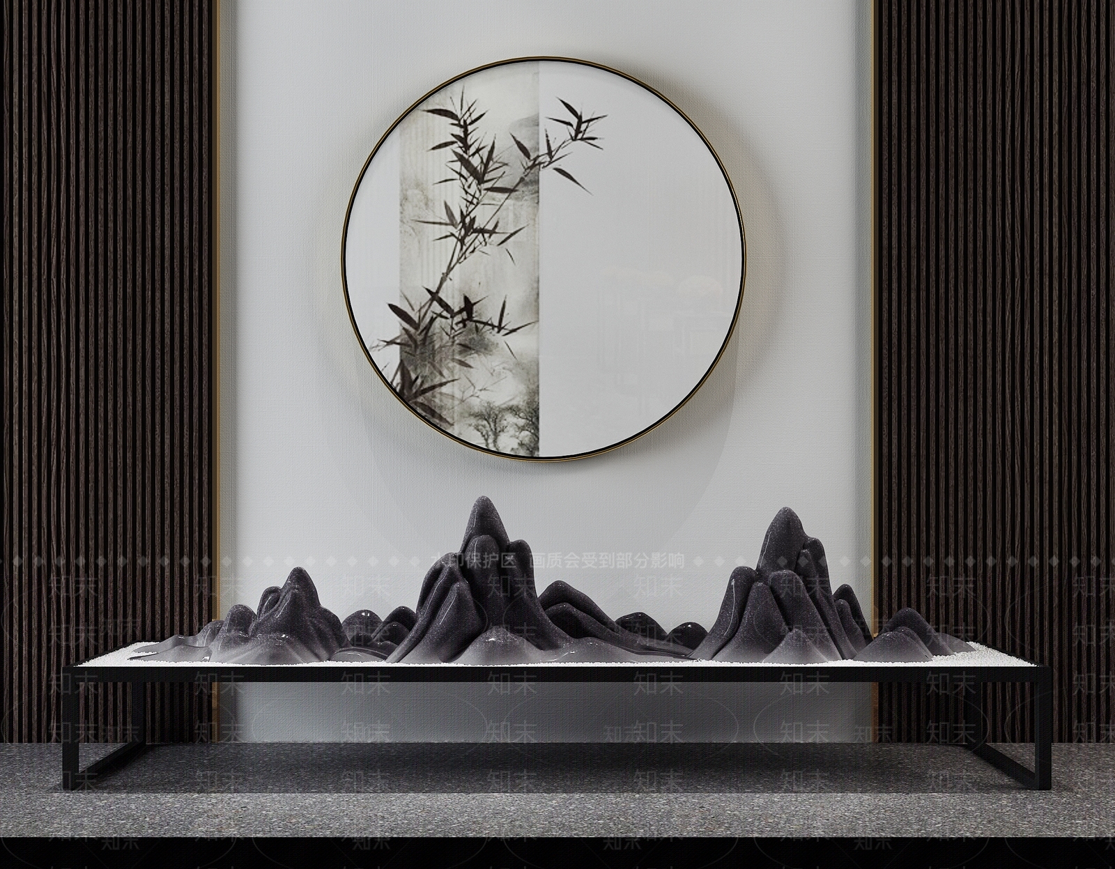 新中式假山摆件3D模型下载【ID:1102559293】