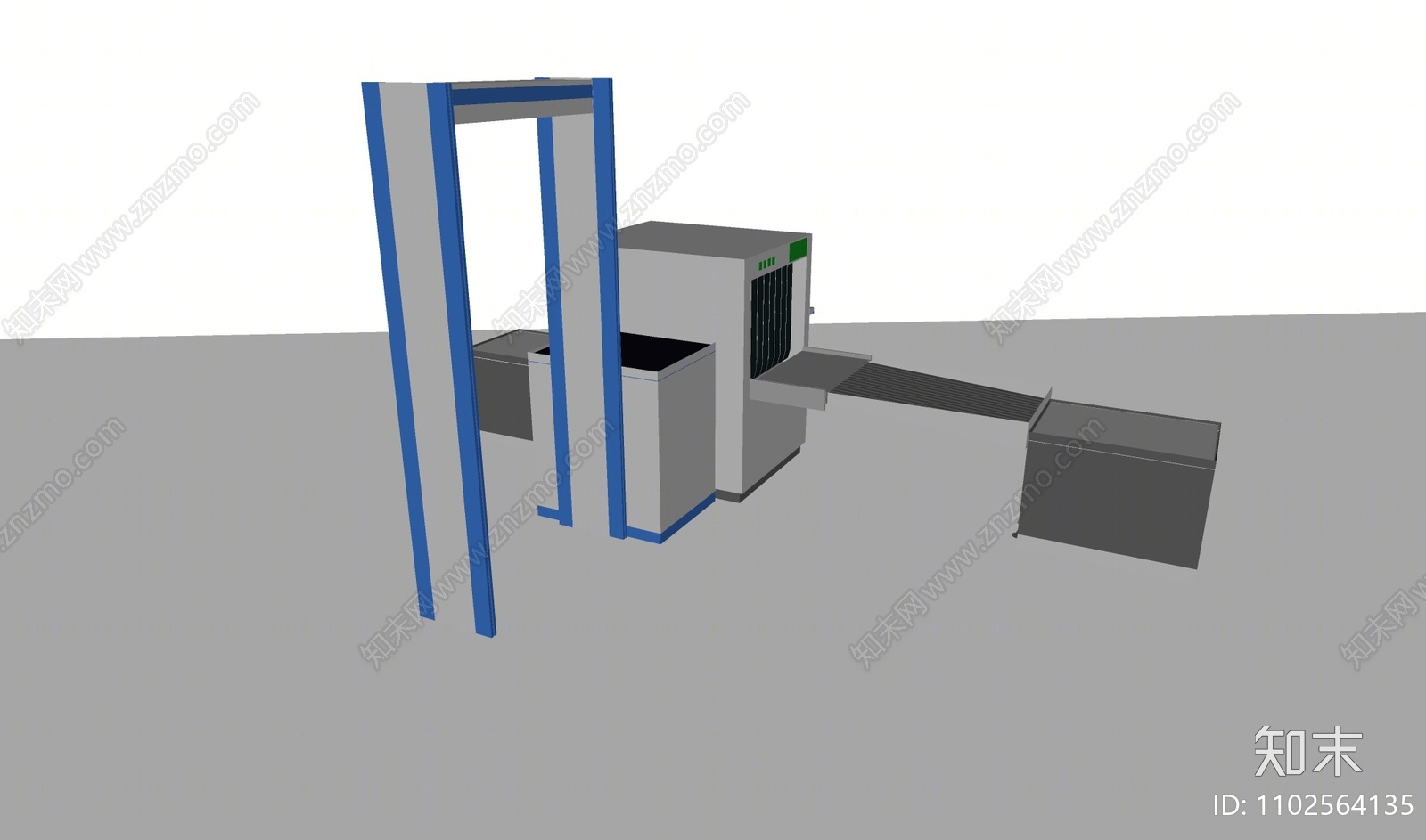 现代机场安检机SU模型下载【ID:1102564135】