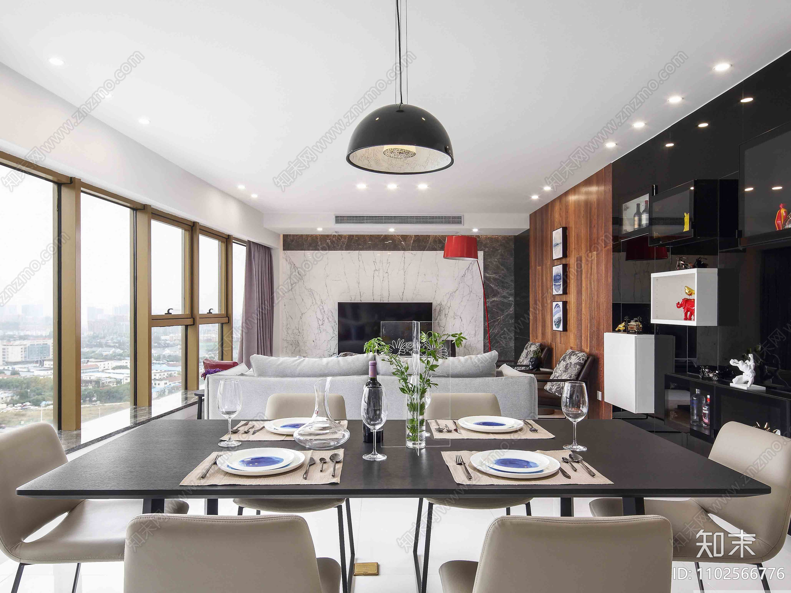 水岸清华北欧风格样板间施工图下载【ID:1102566776】