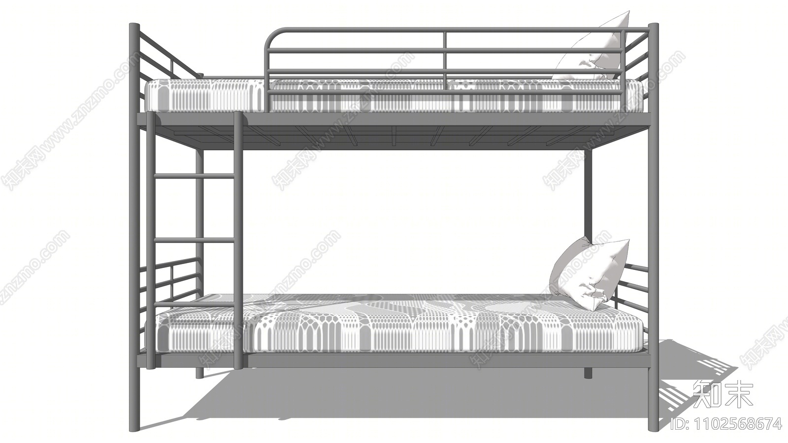 现代双层床SU模型下载【ID:1102568674】
