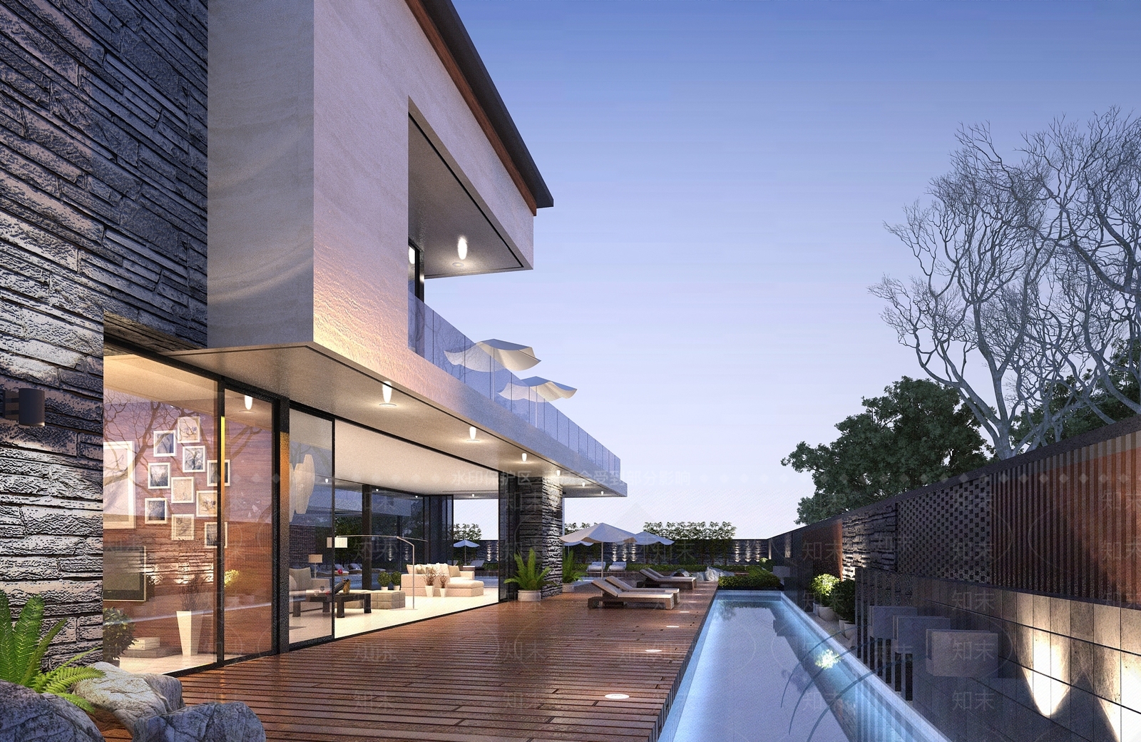 现代居家院子SU模型下载【ID:1102572187】