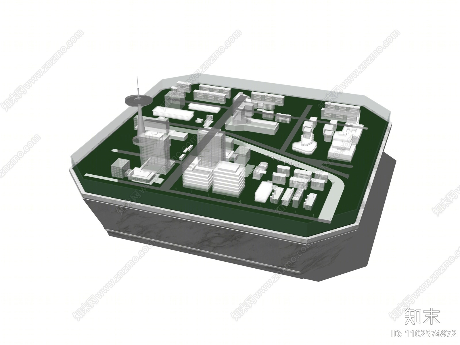 现代沙盘SU模型下载【ID:1102574972】