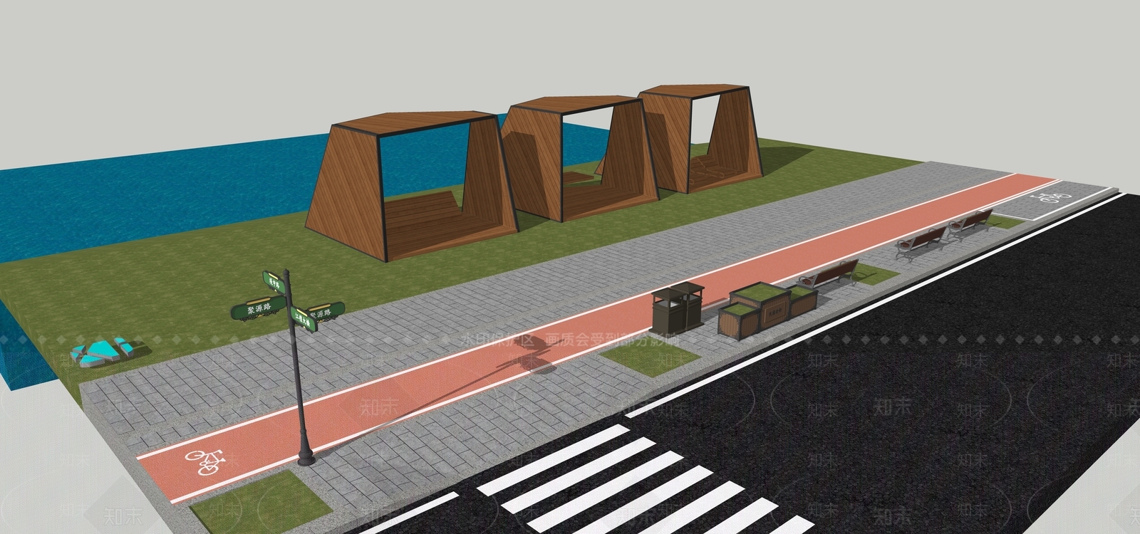 现代景观座椅SU模型下载【ID:1102813485】