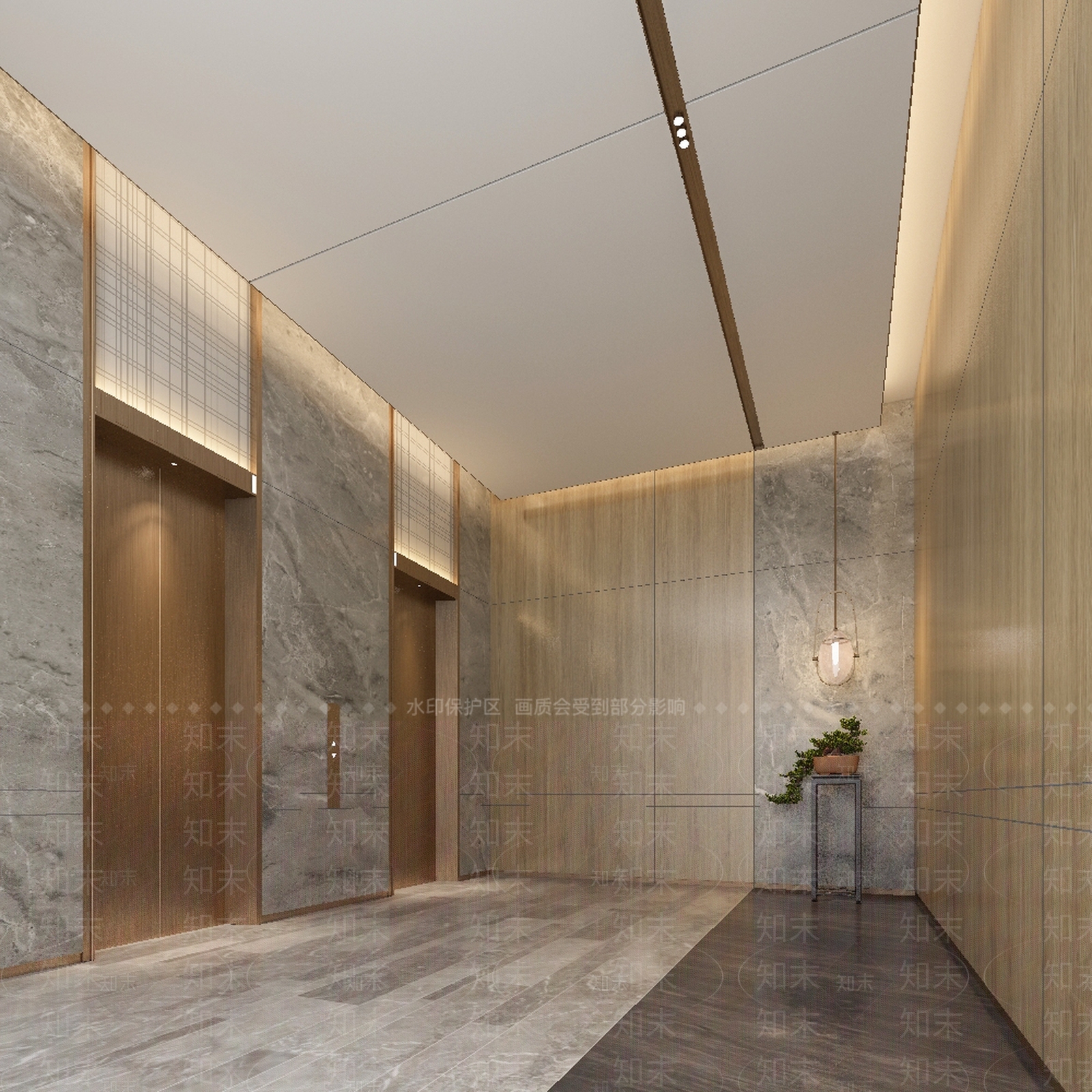 现代酒店电梯间3D模型下载【ID:1102685279】