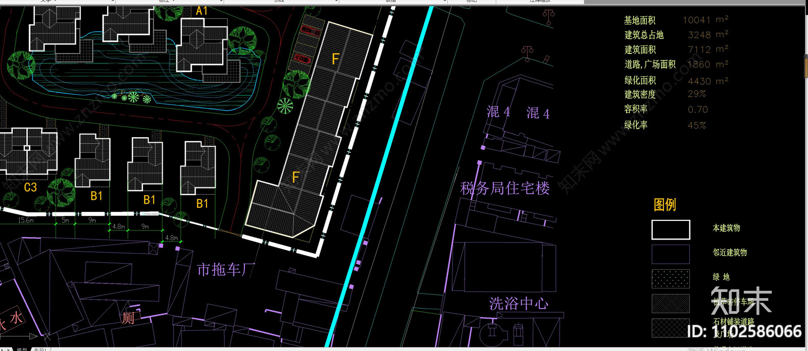 淮安河下古镇别墅区南块北块鸟瞰图施工图下载【ID:1102586066】