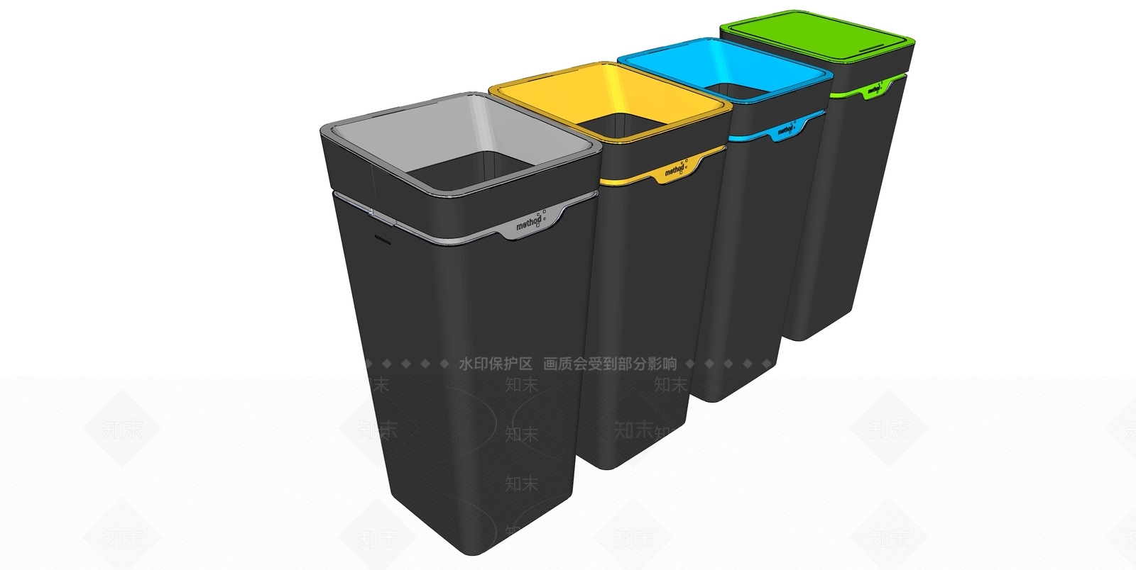 现代垃圾桶SU模型下载【ID:1102586718】
