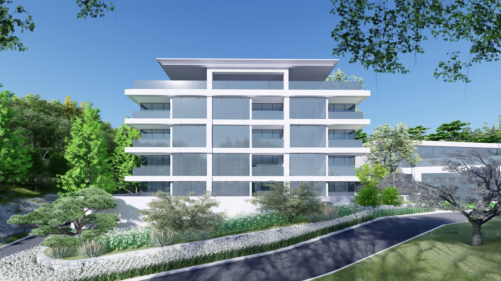 现代多层住宅SU模型下载【ID:1102596818】