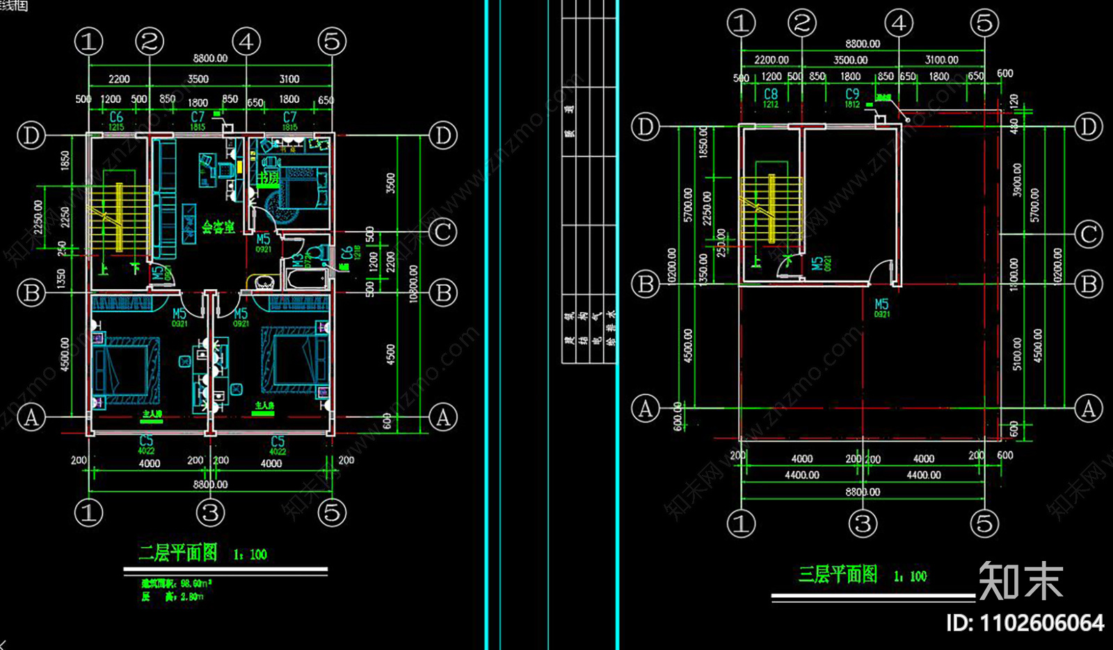 某农村别墅建筑CADcad施工图下载【ID:1102606064】