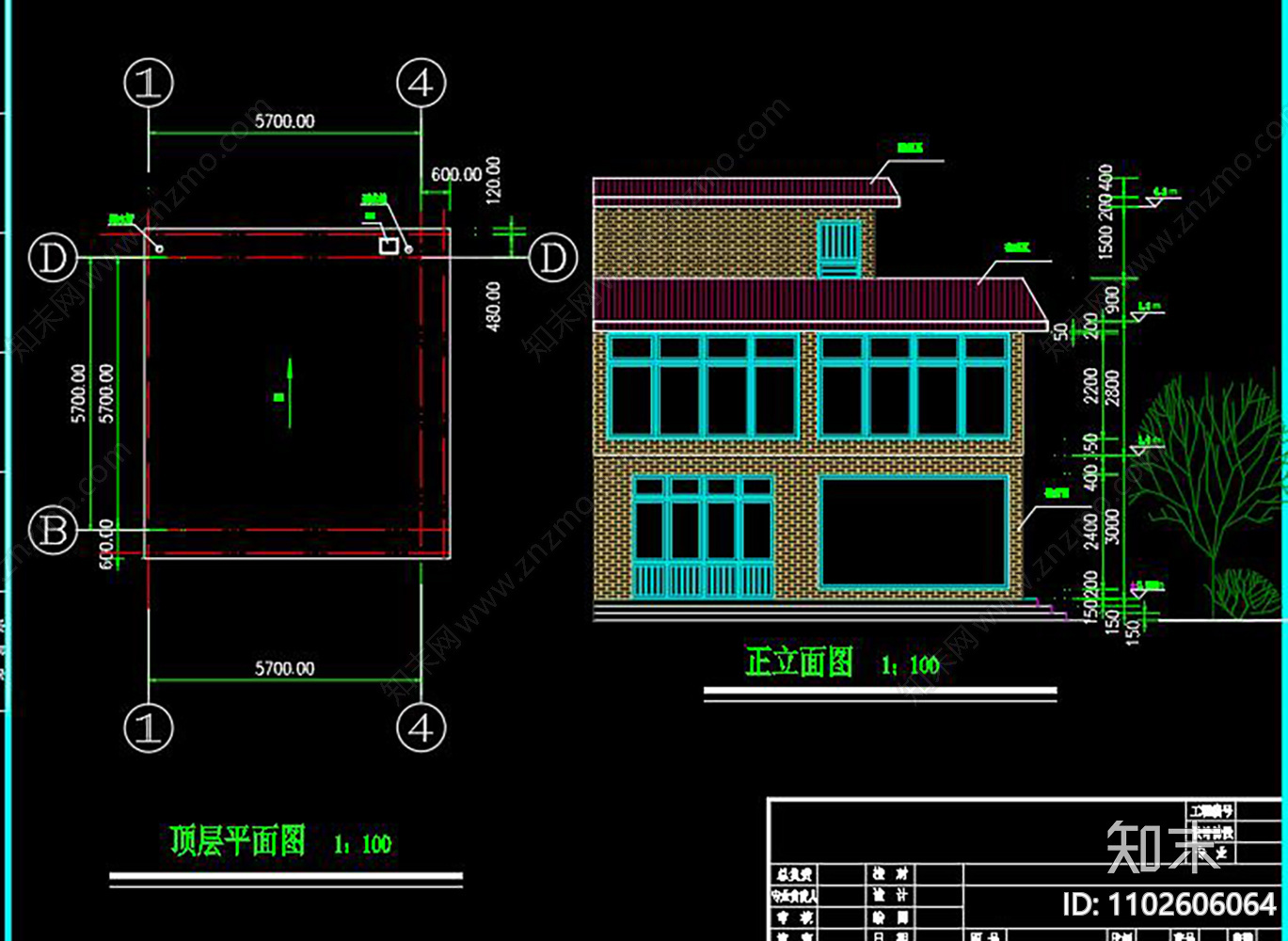 某农村别墅建筑CADcad施工图下载【ID:1102606064】