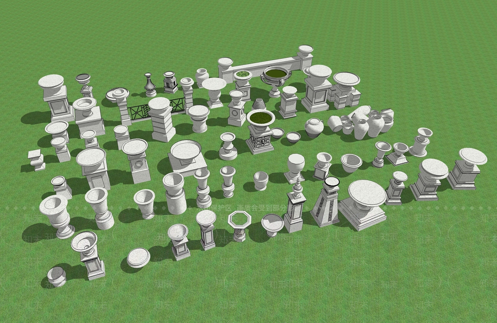 欧式花钵SU模型下载【ID:1102621282】