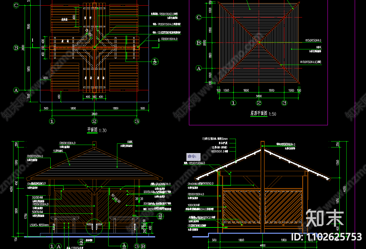 林间木屋施工图下载【ID:1102625753】