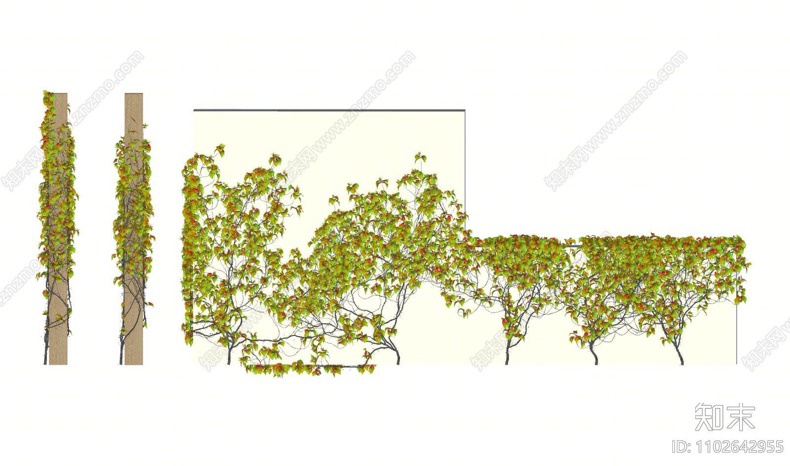 现代绿植墙SU模型下载【ID:1102642955】