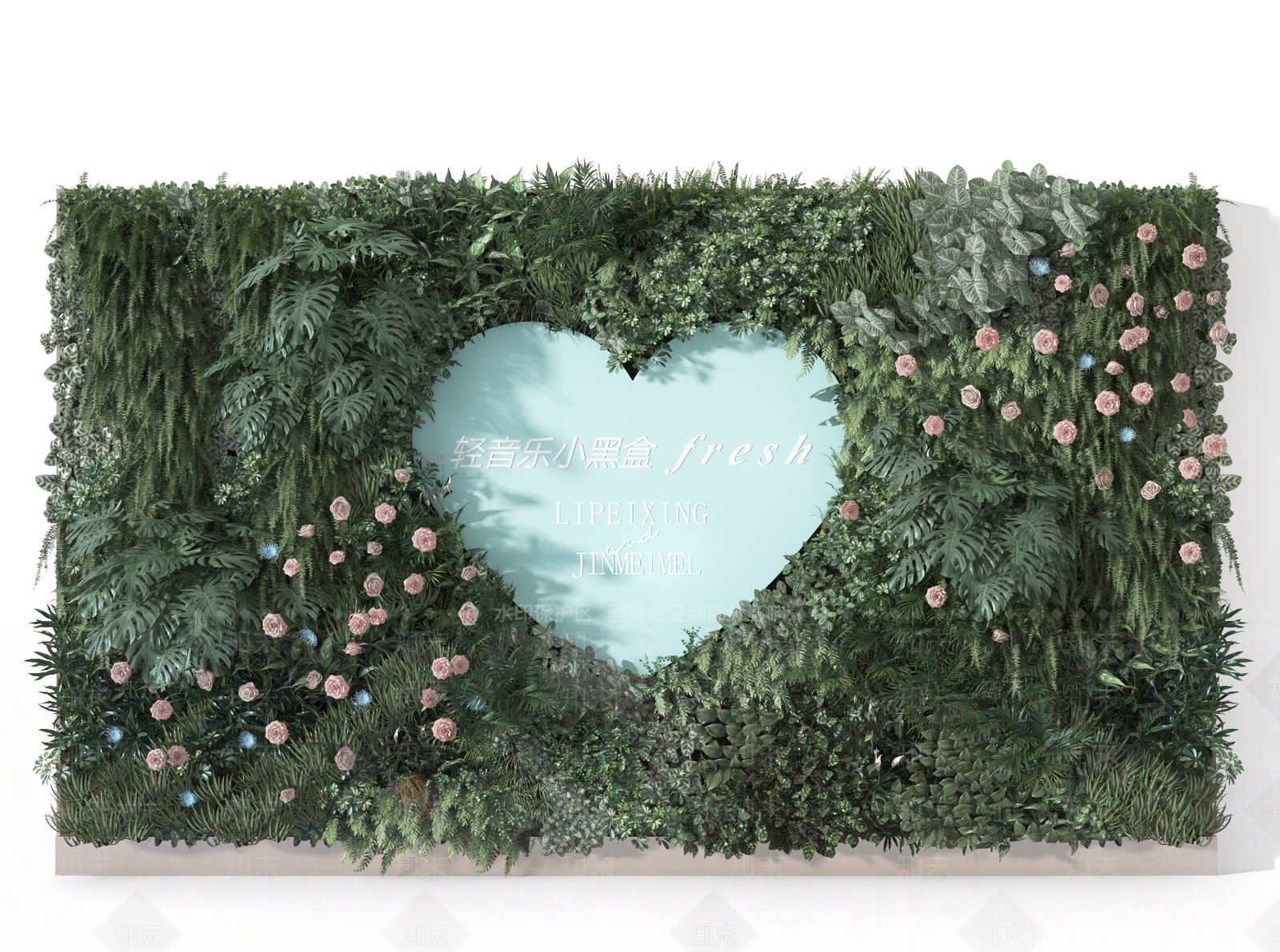 现代绿植墙3D模型下载【ID:1103608209】