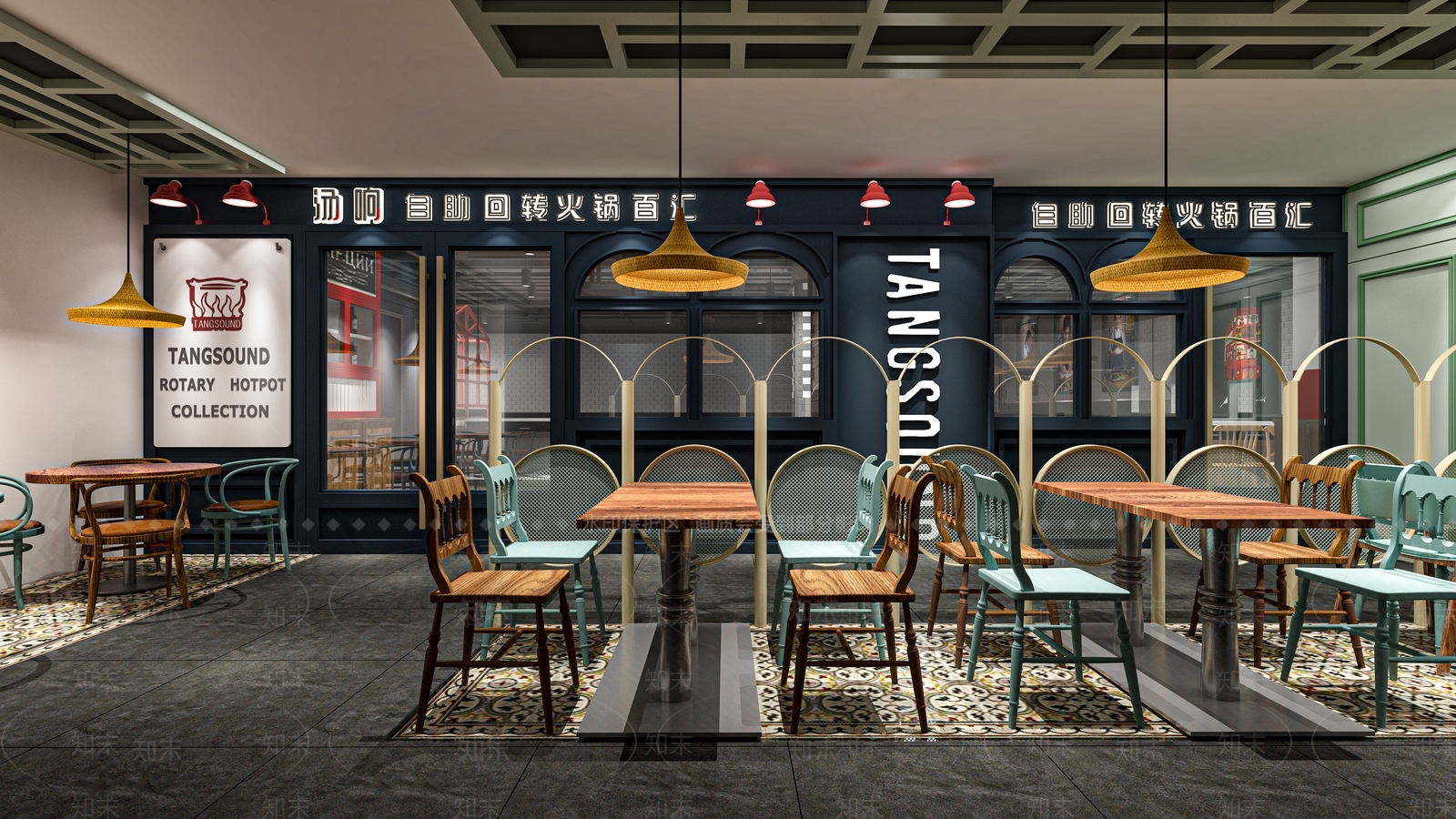 现代火锅店SU模型下载【ID:1102678479】