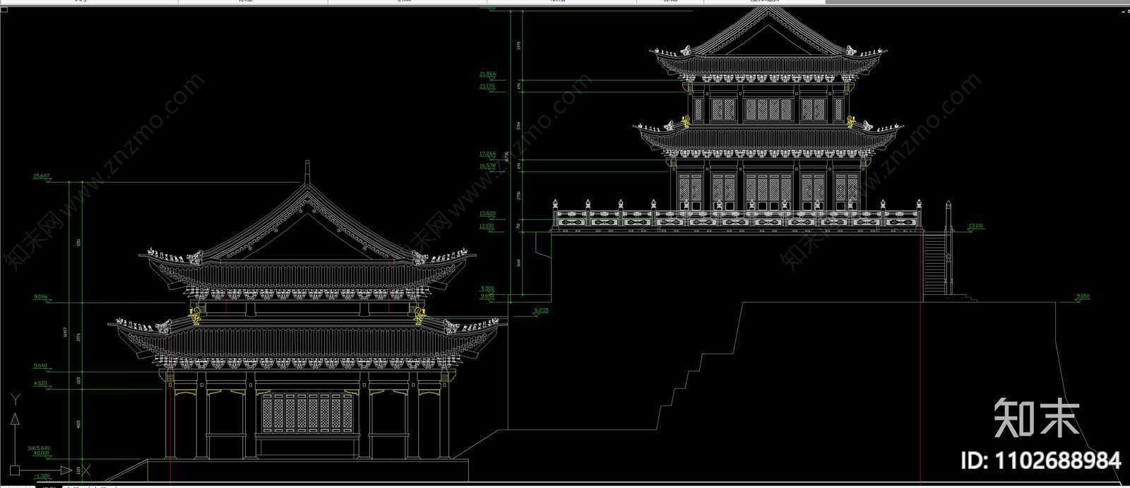 华藏寺大雄宝殿建筑整套完整施工图cad施工图下载【ID:1102688984】