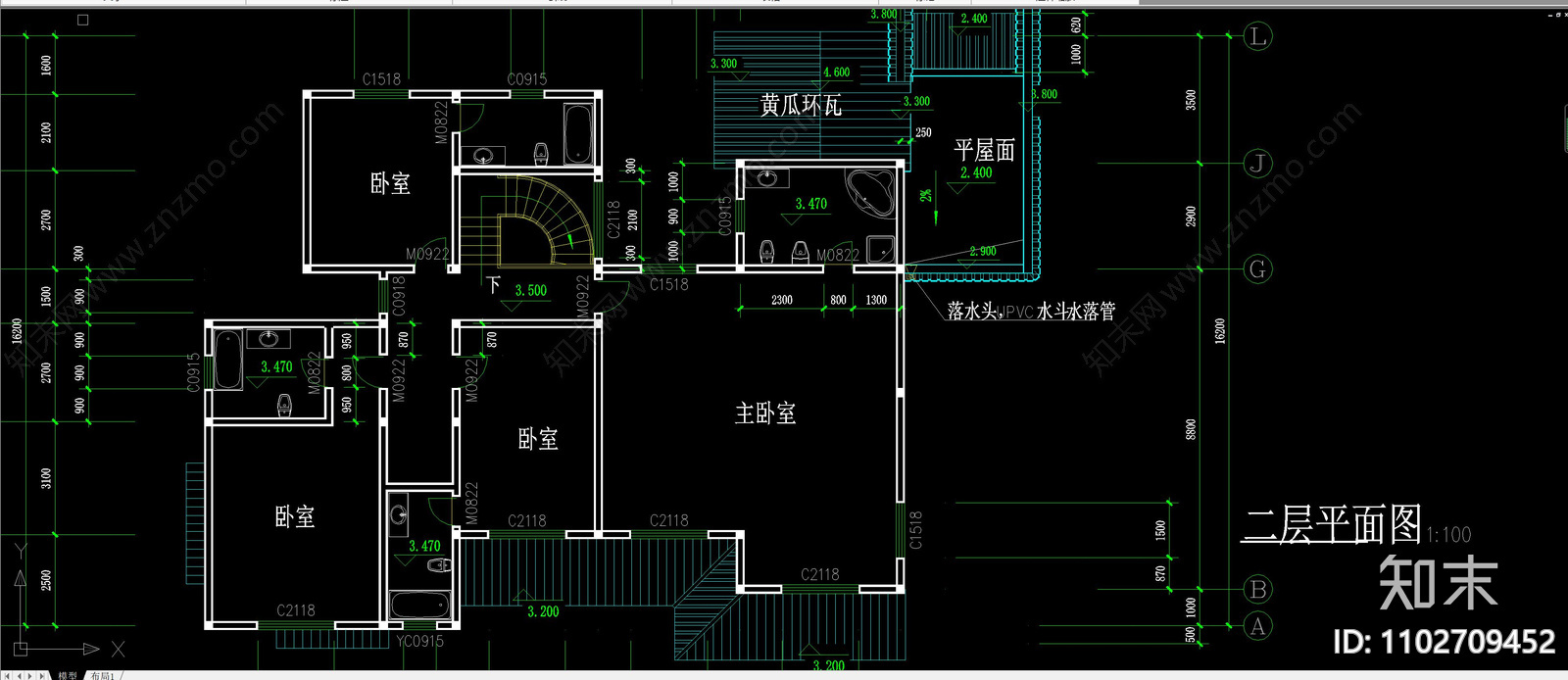 苏式江南二层别墅设计平面立面剖面大样施工图施工图下载【ID:1102709452】