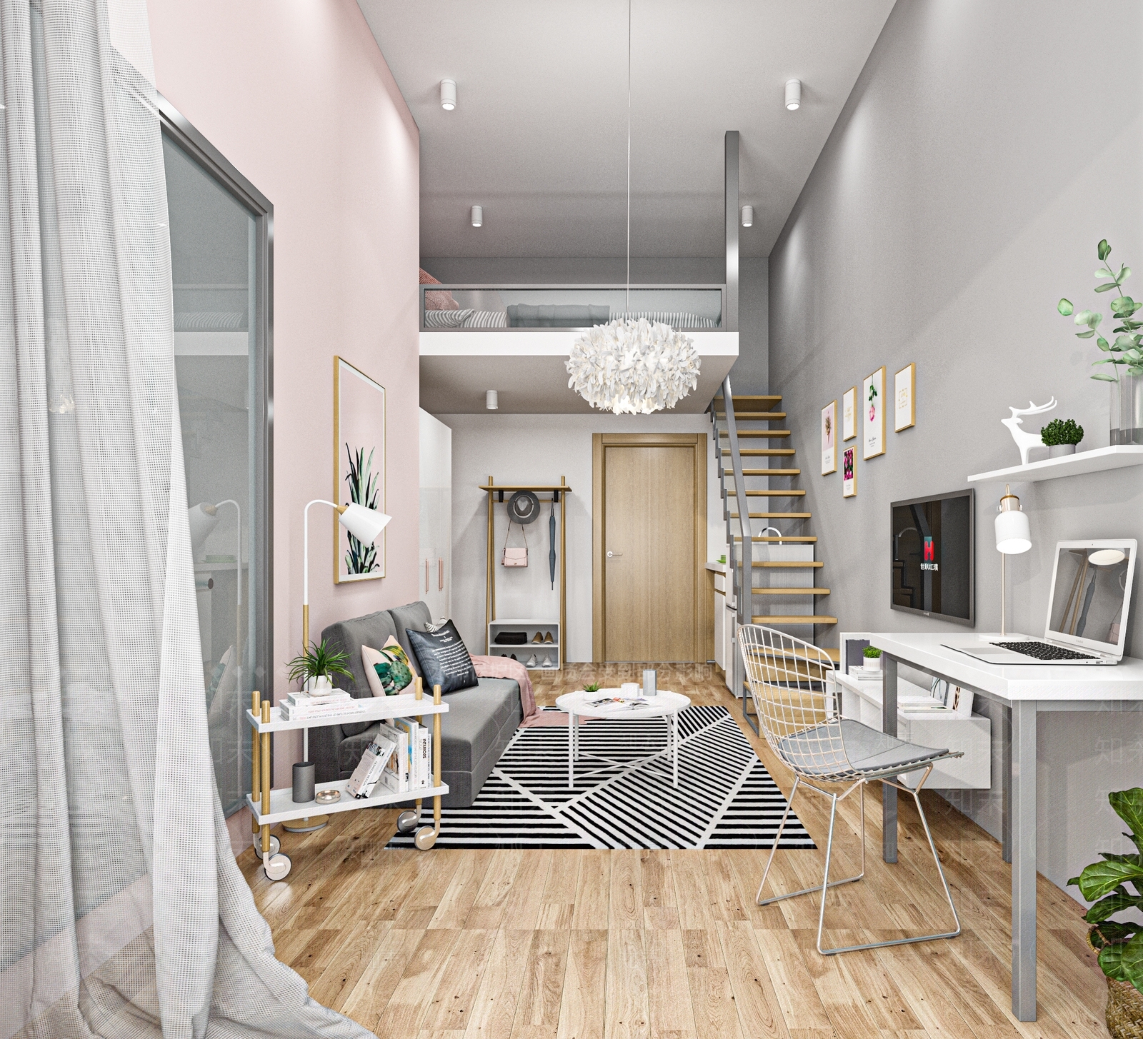 现代LOFT公寓SU模型下载【ID:1102715201】