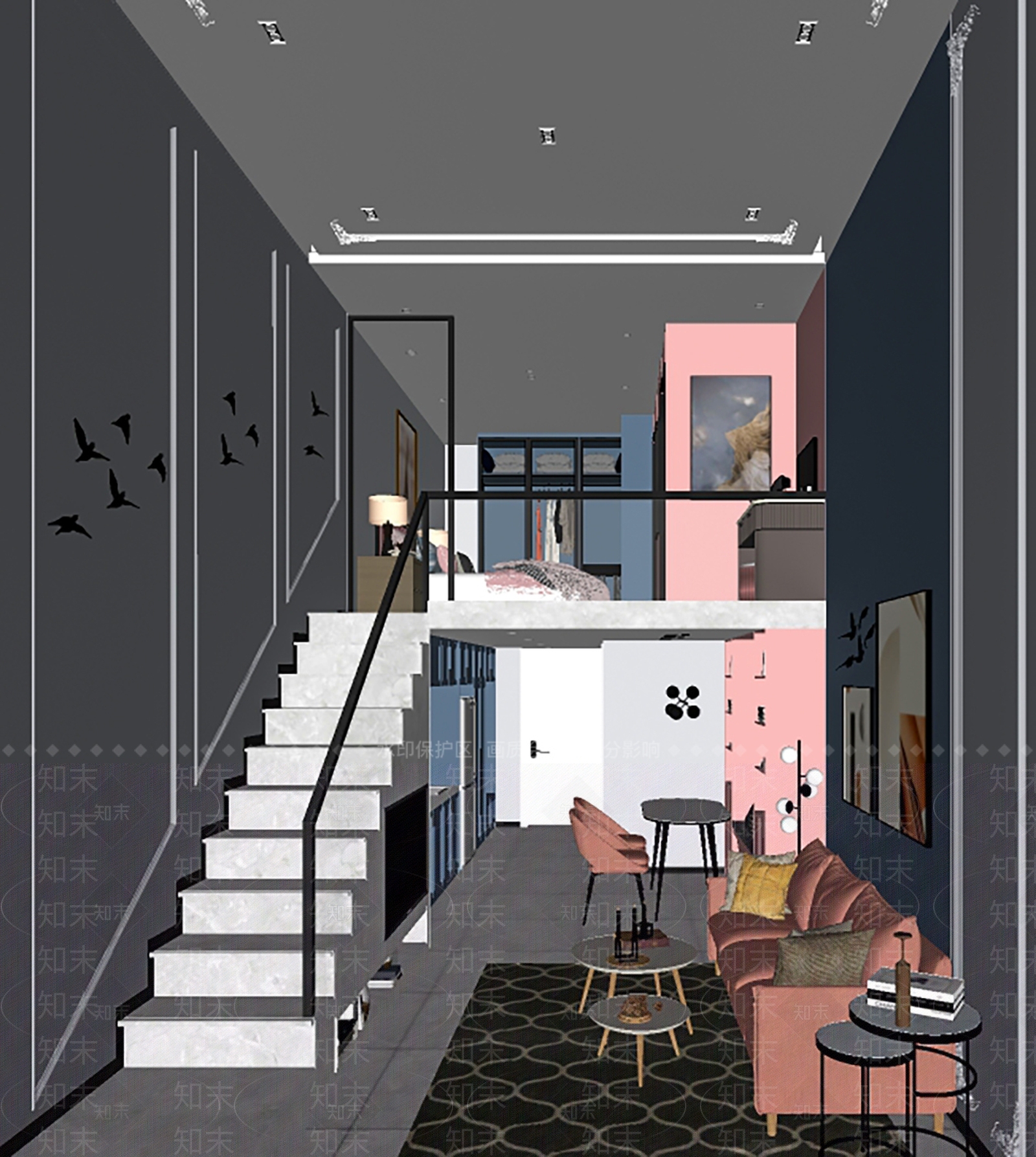现代LOFT公寓SU模型下载【ID:1102715673】