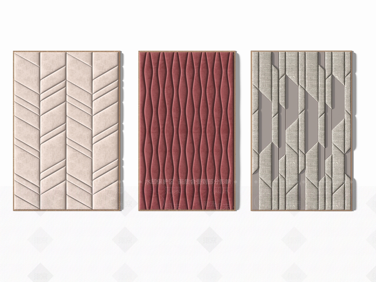 现代床背景软包3D模型下载【ID:1102717455】