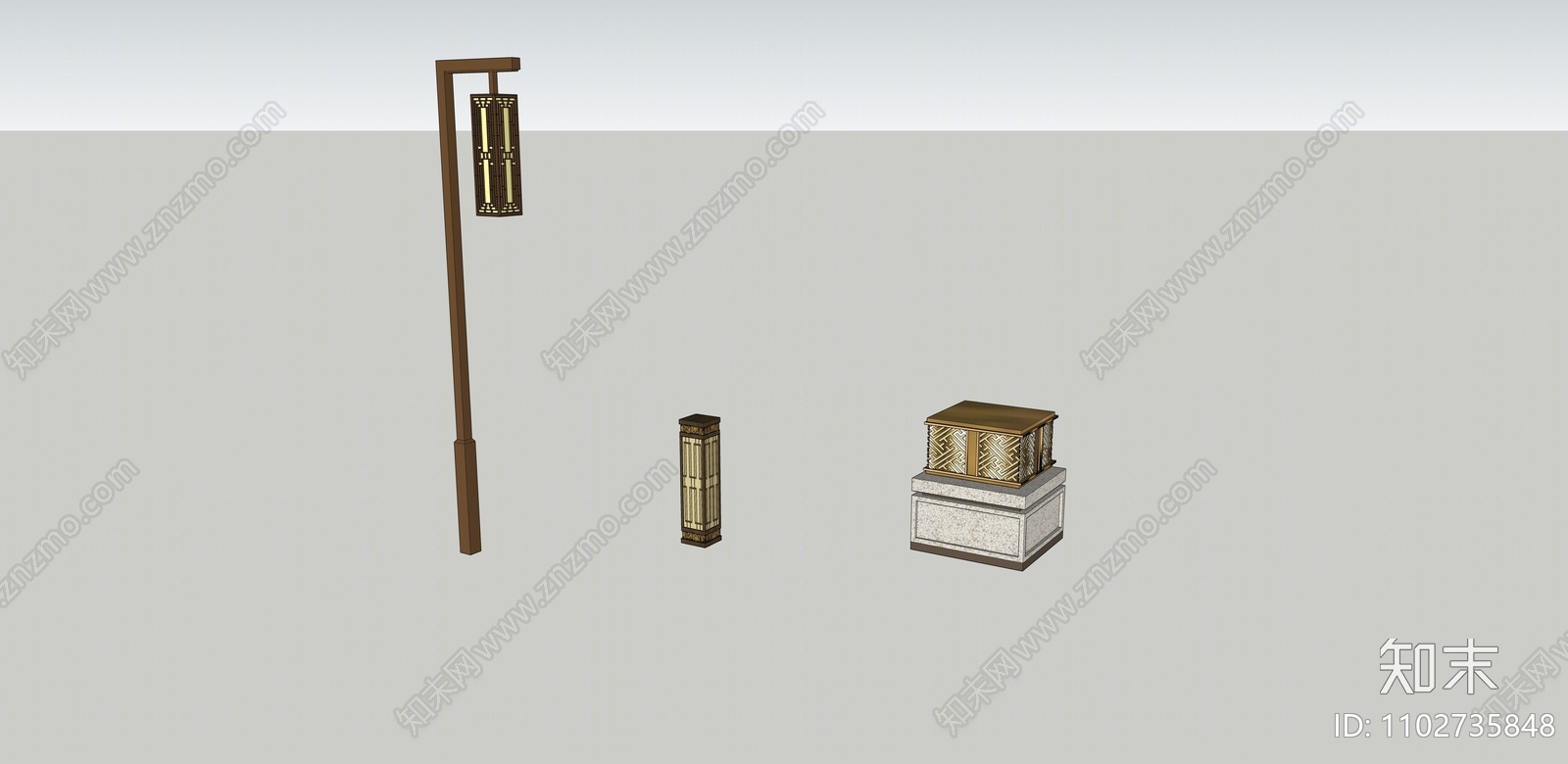 中式公园景观户外灯SU模型下载【ID:1102735848】