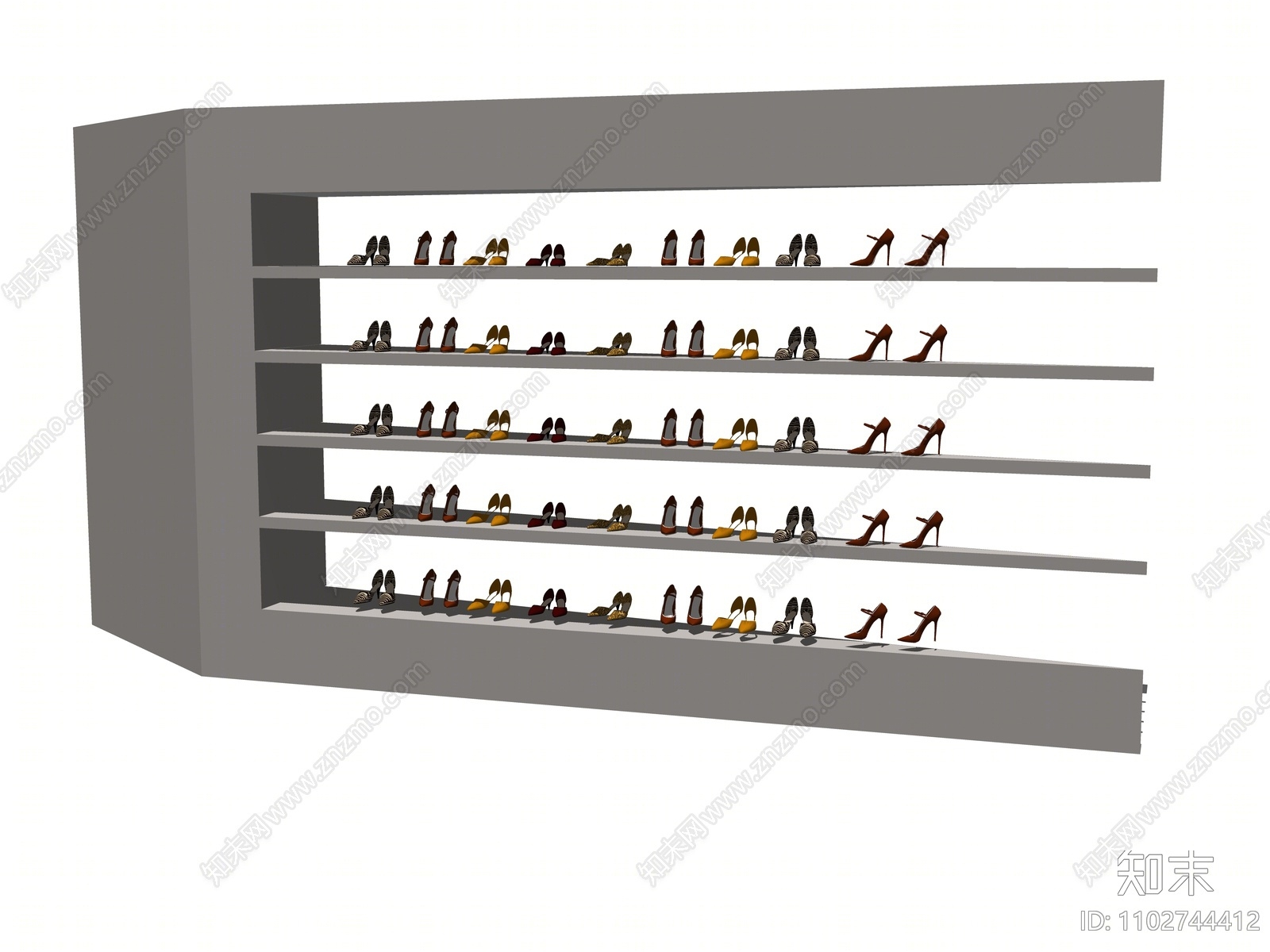 现代鞋子展柜SU模型下载【ID:1102744412】