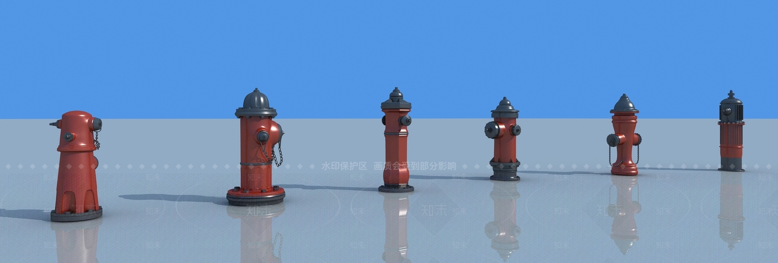 现代消防栓3D模型下载【ID:1102759077】