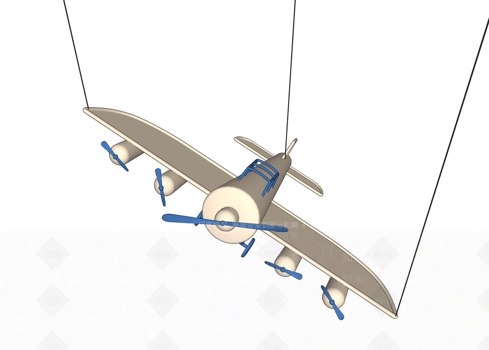 现代飞机模型SU模型下载【ID:1102812786】