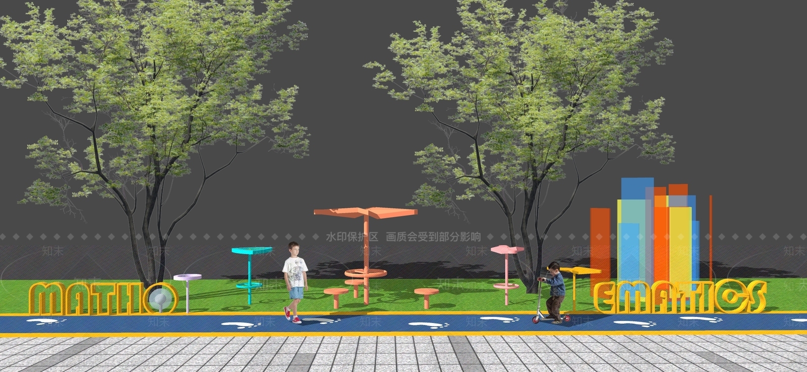 现代商业街景观雕塑小品SU模型下载【ID:1102826827】