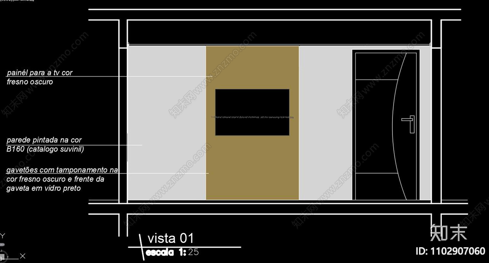 家庭办公室CAD施工图cad施工图下载【ID:1102907060】