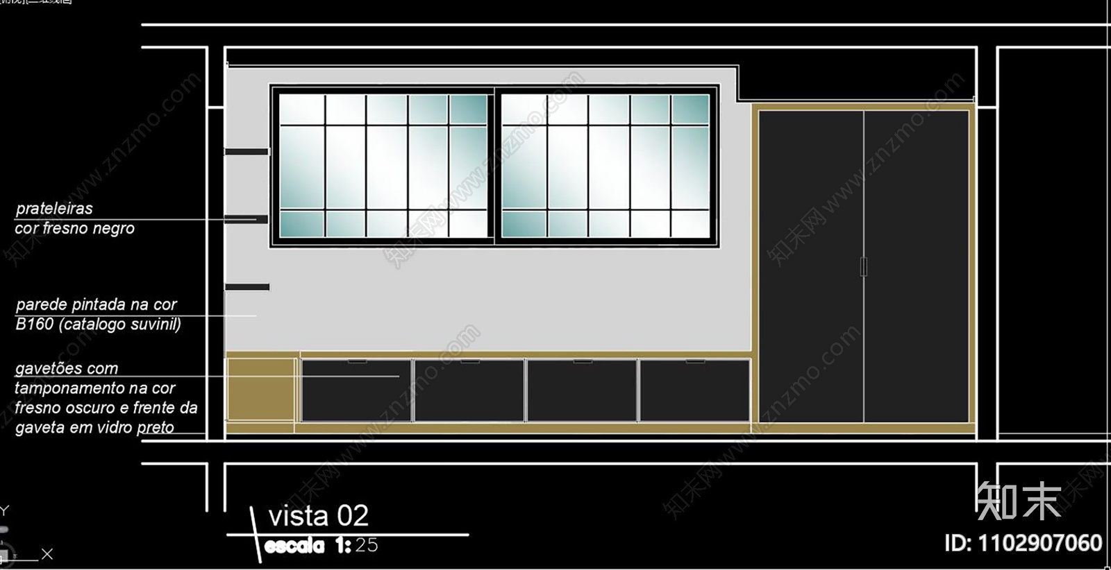 家庭办公室CAD施工图cad施工图下载【ID:1102907060】