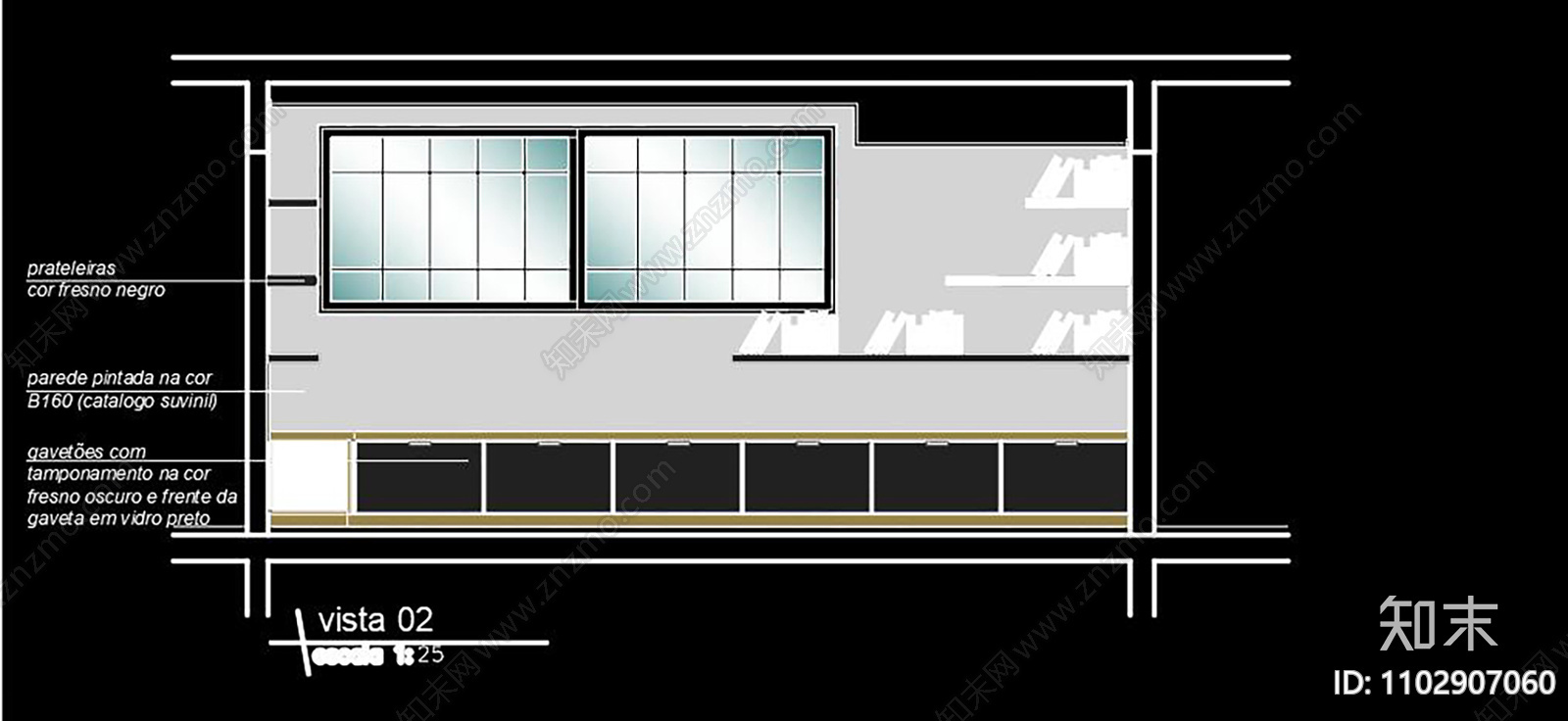 家庭办公室CAD施工图cad施工图下载【ID:1102907060】