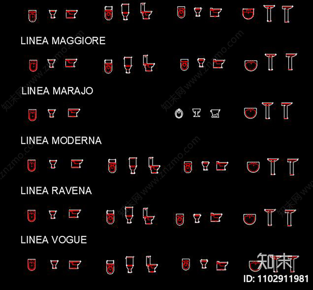 卫生间构件CAD图库施工图下载【ID:1102911981】