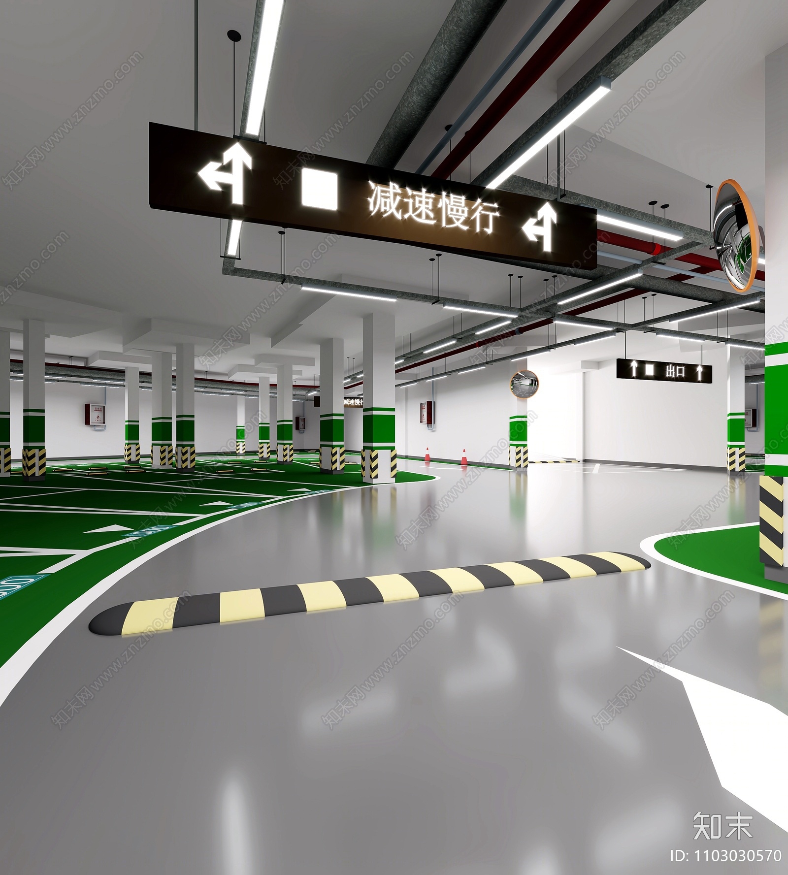 现代停车场3D模型下载【ID:1103030570】